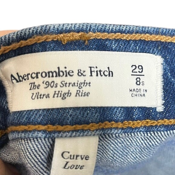 Abercrombie & Fitch Curve Love 90s Jeans Women’s Size 29 8 Short Ultra High Rise - Picture 11 of 13